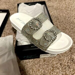 Betsey Johnson Glittering Silver Sandals